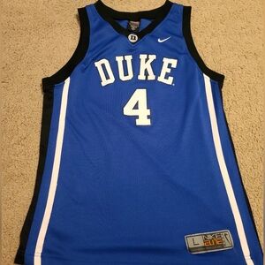 Boys L 16/18,  Nike Elite Duke Blue and White #4 JJ Redick Basketball Jersey